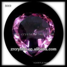 K9 diamantes coração de cristal rosa